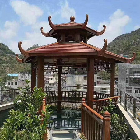 公園小區(qū)六角雙層鋁合金涼亭