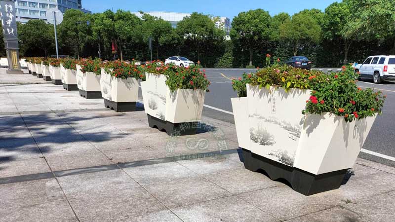 PVC扇形一桶一鏈道路花箱