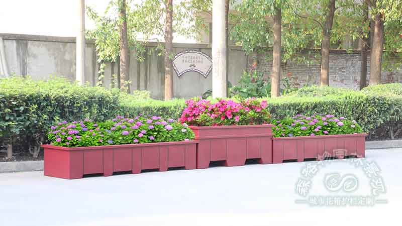 玫紅色道路不銹鋼花箱