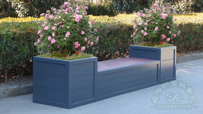 公園pvc微發(fā)泡材質(zhì)組合座椅花箱