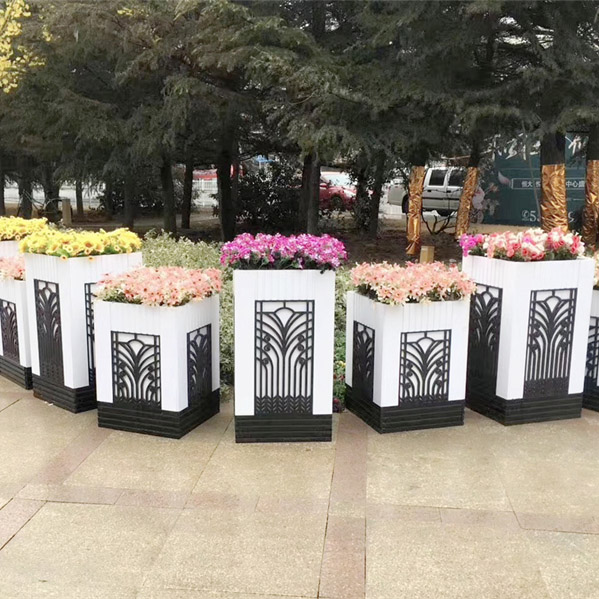 黑白洛克PVC組合花箱