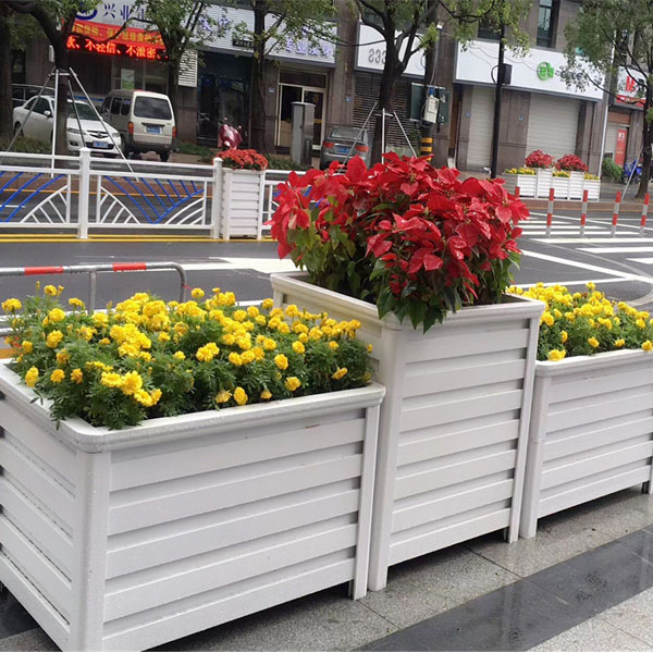 雅白色條紋框鋁合金花箱