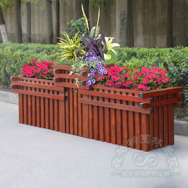 仿木紋鋁合金道路花箱