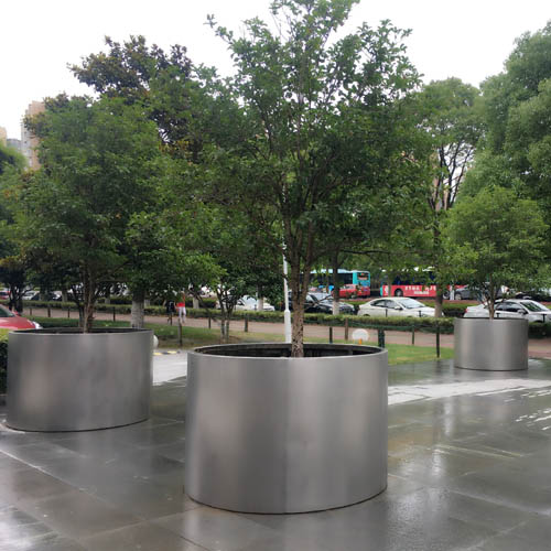 樹圍不銹鋼圓形花箱