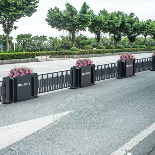 河南生命科學城不銹鋼花箱護欄