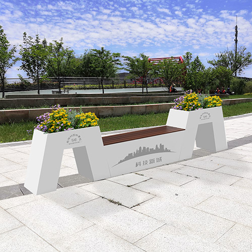 不銹鋼花箱座椅