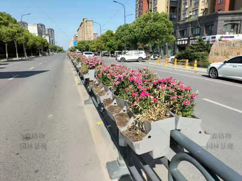 浙江嘉興三公里馬鞍護(hù)欄花箱
