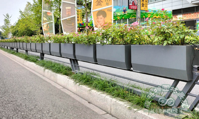 道路自動(dòng)噴淋裝置馬鞍花箱案例