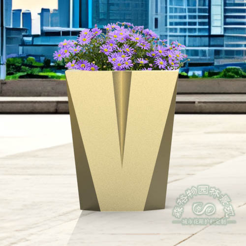 多邊形金色道路景觀花箱